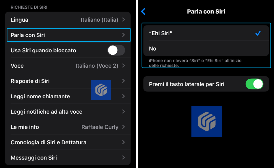 ehi siri non e abilitato