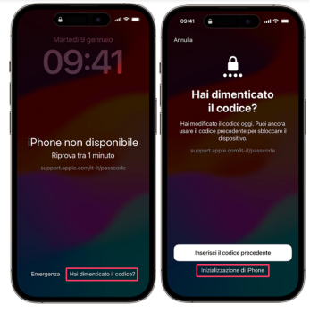 dimenticato il passcode