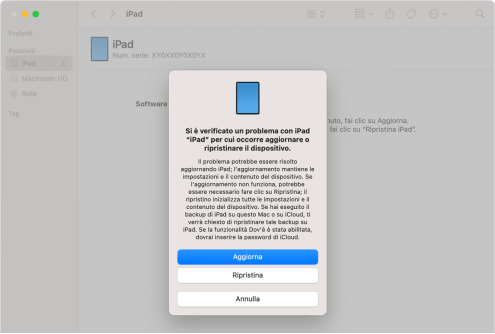 ripristina ipad