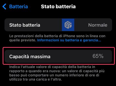 Controlla lo stato della batteria di iPhone