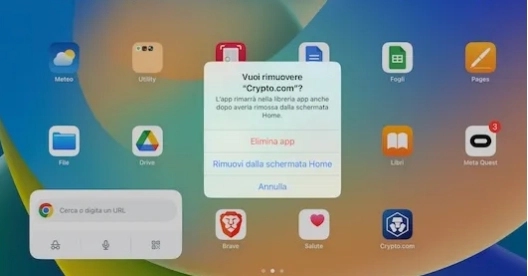 disinstallare app su iPad