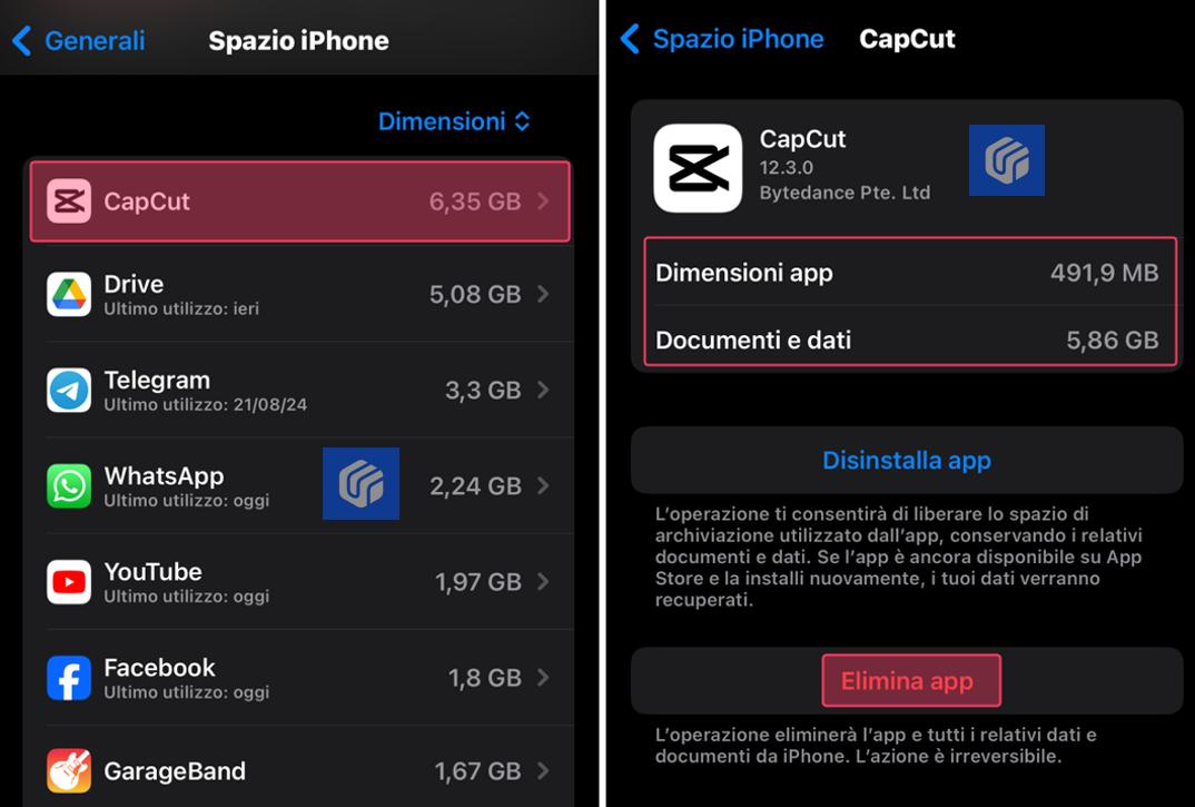 Libera spazio su iPhone