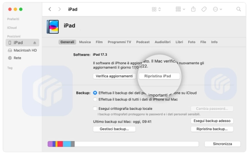 ripristina iPad