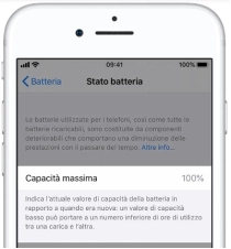 Stato e carica della batteria