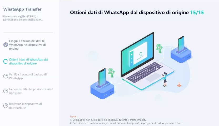 spostare il backup di WhatsApp da Google Drive a iCloud