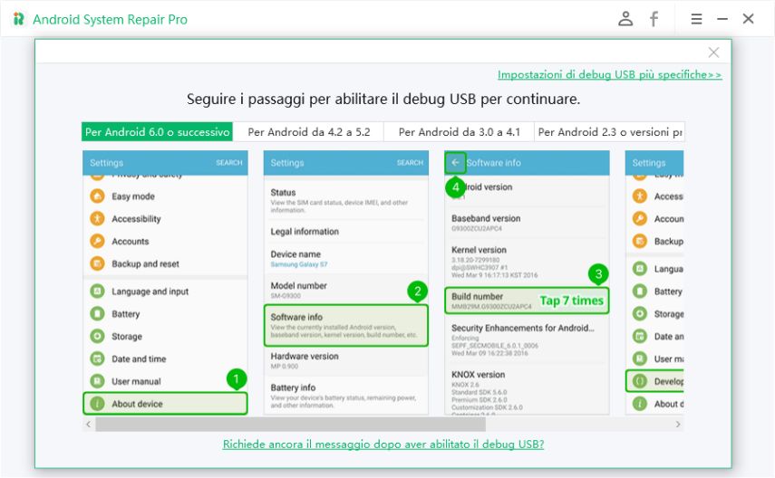 abilitare il debug usb su android 6.0