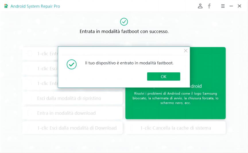 entrare in modalità fastboot con successo