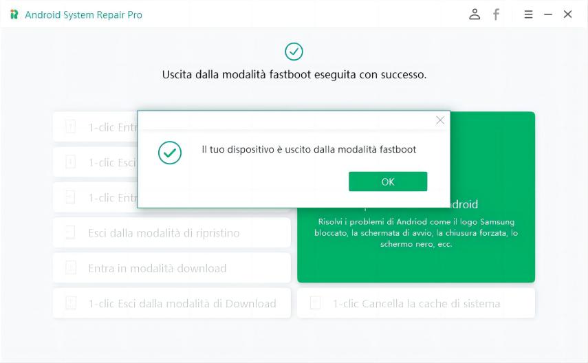 uscire dalla modalità fastboot con successo