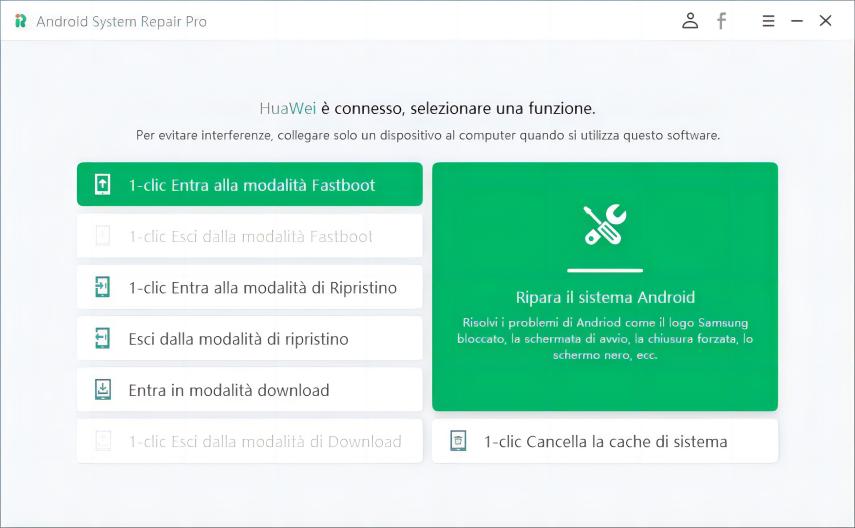 un clic per entrare in modalità fastboot