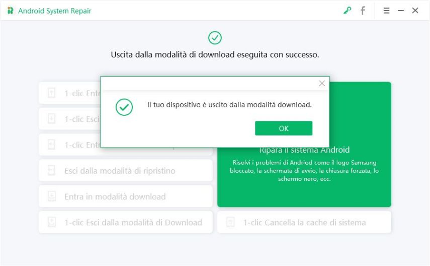 uscito dalla modalita di download con successo