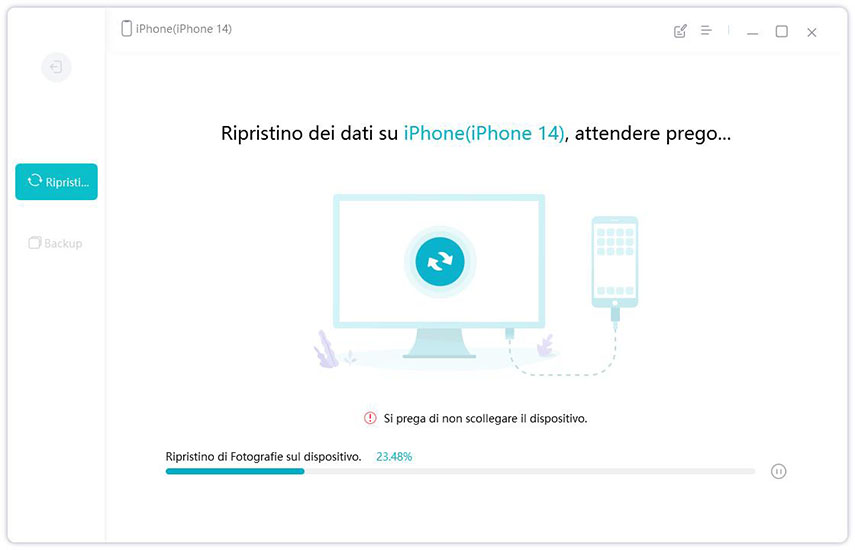 ripristino di file su iPhone