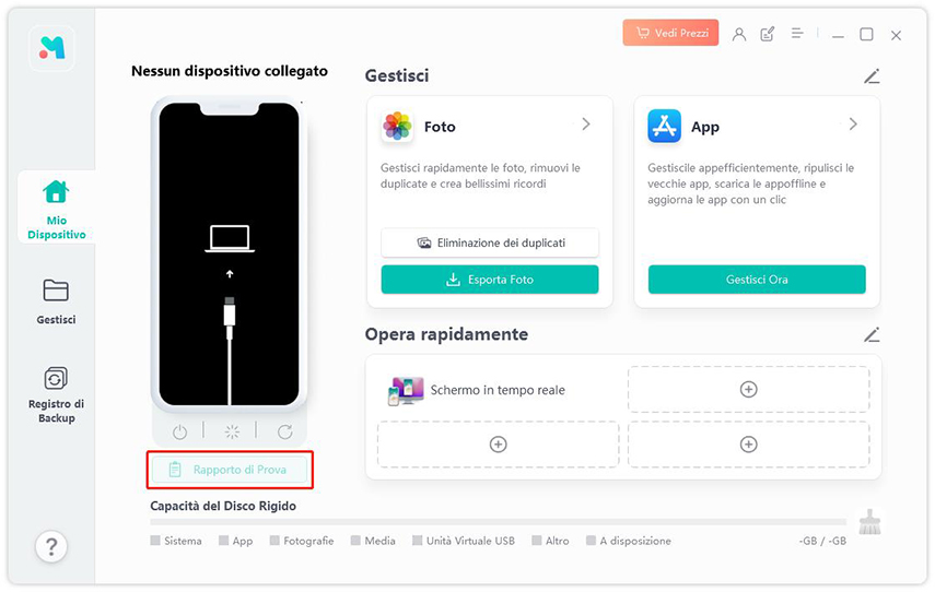 eseguire un rapporto di prova per iphone