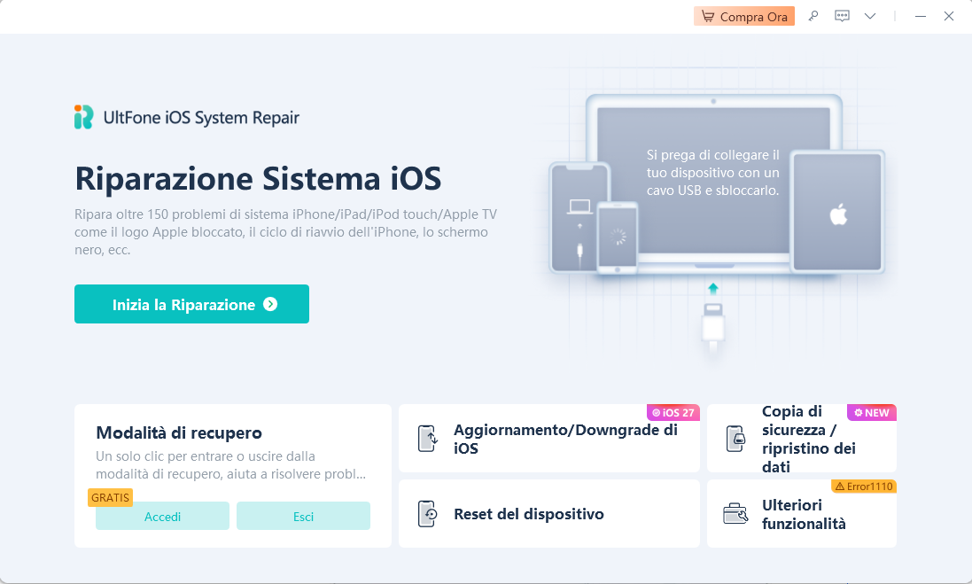 selezionare la funzione di riparazione del sistema operativo