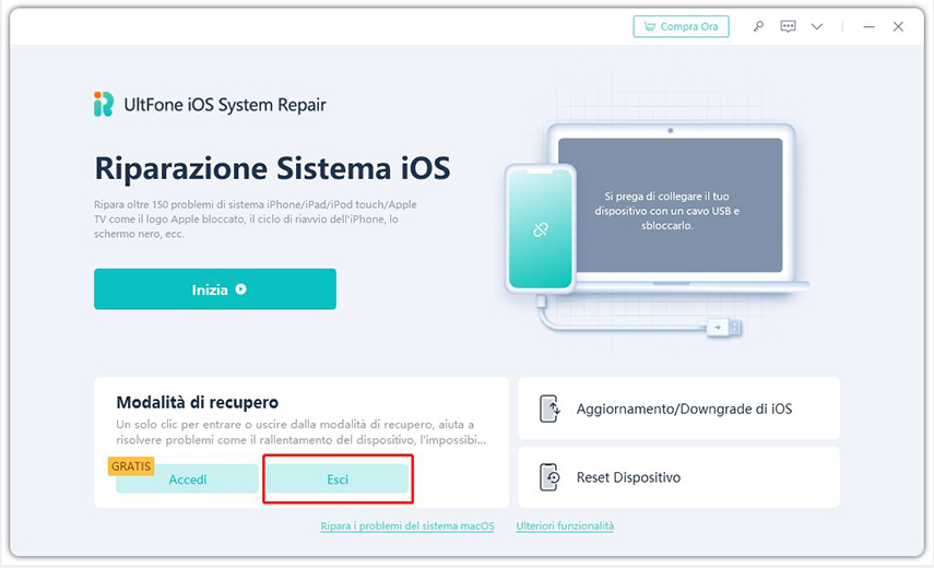 uscire dalla modalità di recupero su iPad con UltFone iOS System Repair- 01