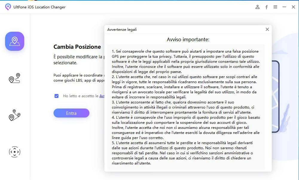 Falsificare la posizione su Life 360 con UltFone iOS Location Changer - 01