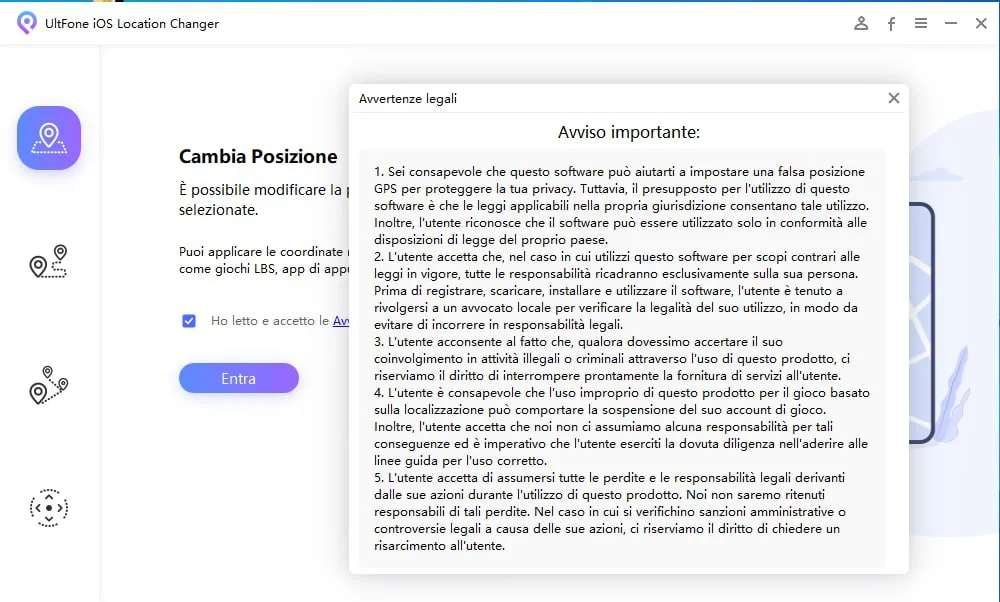  miglior software per lo Spoofer Pokémon GO su iOS - UltFone Location Changer - 01