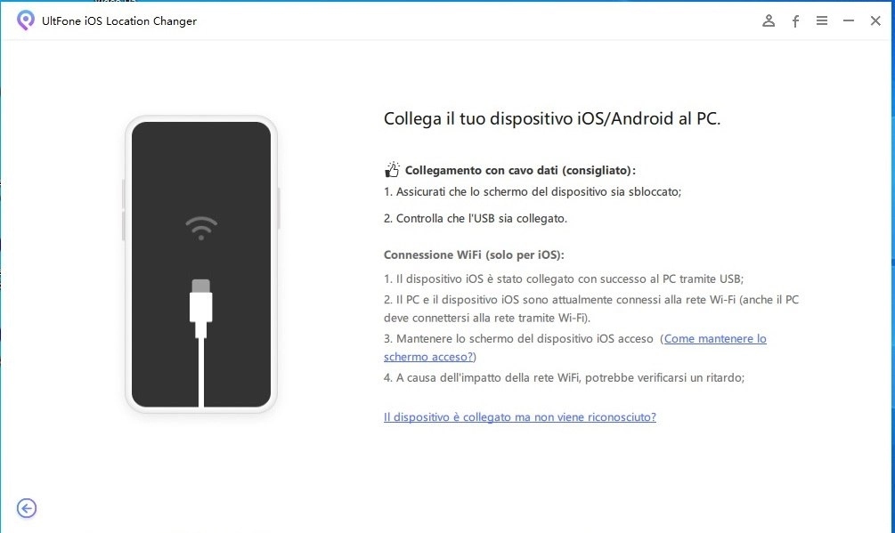 falsificare posizione nel Pokémon Go con UltFone location changer - 02