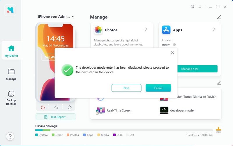 modalita sviluppatore ios passo 3