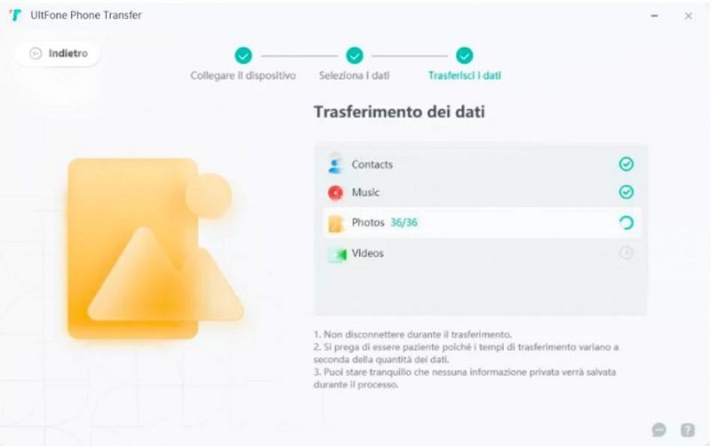 trasferire i dati da Android a iOS passo 4