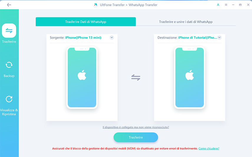 trasferire whatsapp da iphone a iphone